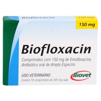 Biofloxacin Biovet 150mg C/ 10 Comprimidos