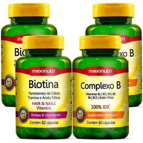 Biotina Firmeza + Complexo B - Maxinutri - 4x60 Cápsulas