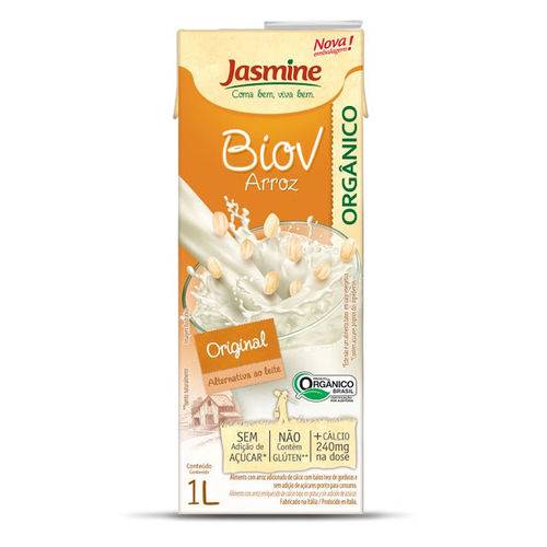 Biov Bebida de Arroz Orgânica Vegetal com Cálcio Jasmine 1L