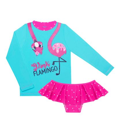Biquíni Camiseta em Lycra Pink Flamingo - Puket