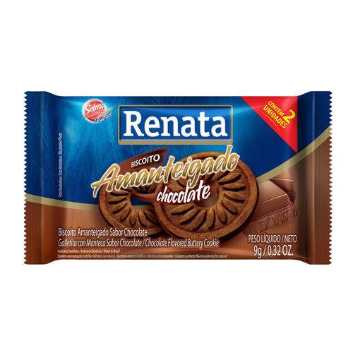Biscoito Amanteigado Sabor Chocolate 9g - Renata