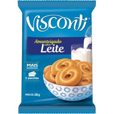 Biscoito Amanteigado Sabor Leite Visconti 335g