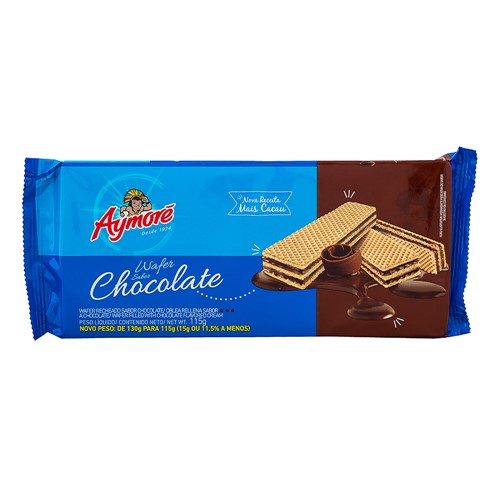 Biscoito Aymoré Wafer Sabor Chocolate com 115g