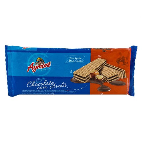 Biscoito Aymoré Wafer Sabor Chocolate com Avelã com 115g