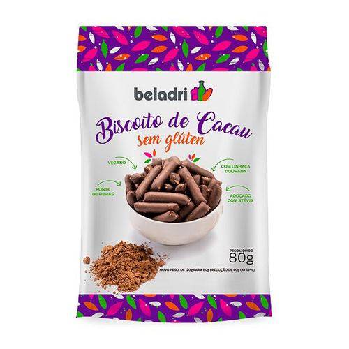 Biscoito Cacau Zero 80g - Beladri