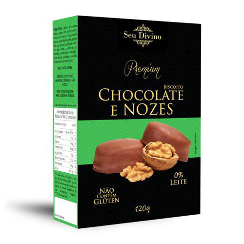 Biscoito Chocolate e Nozes Sem Glúten e Zero Leite 120g