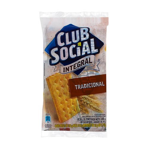 Biscoito Club Social Integral Tradicional com 6 Unidades de 24g Cada
