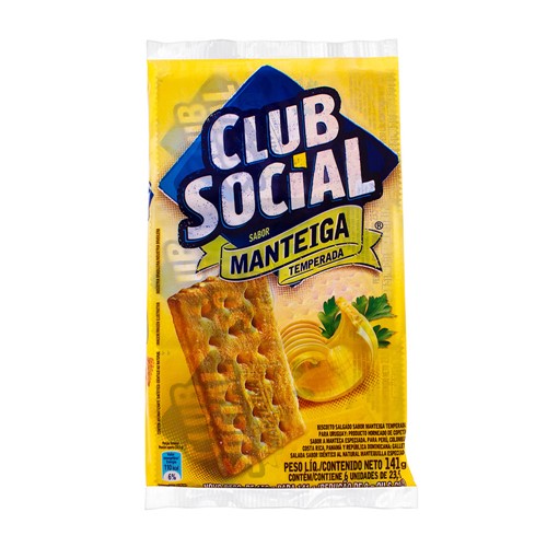Biscoito Club Social Sabor Manteiga Temperada com 6 Unidades de 23,5g Cada