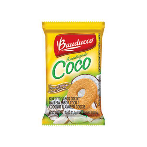 Biscoito Coco Bauducco Sachê 11,5g Caixa 400 Unidades