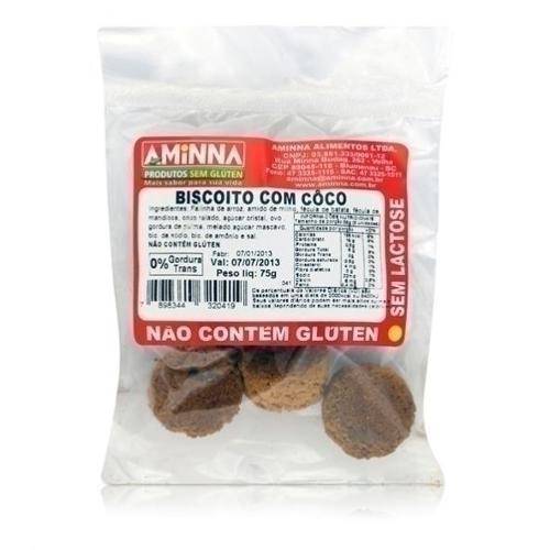 Biscoito com Coco 75g Aminna