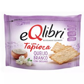 Biscoito com Tapioca, Sabor Queijo Branco com Orégano Eqlibri 45g