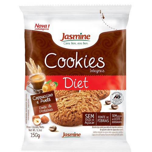 Biscoito Cookies Diet Cappuccino Avelã 150g - Jasmine
