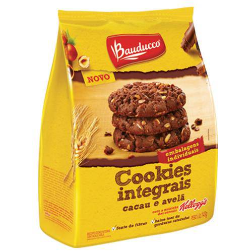 Biscoito Cookies Integral Cacau Avelã 140g - Bauducco