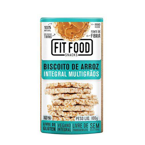 Biscoito de Arroz Integral Multigrãos - 100g - Fit Food