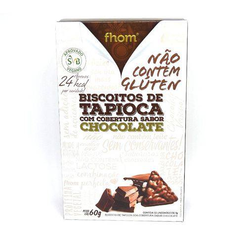 Biscoito de Tapioca - Fhom - Cobertura de Chocolate - 60g