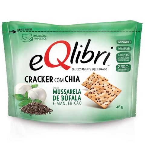 Biscoito Eqlibri Cracker Mozzarella Búfala Manjericão 48g - Elma Chips