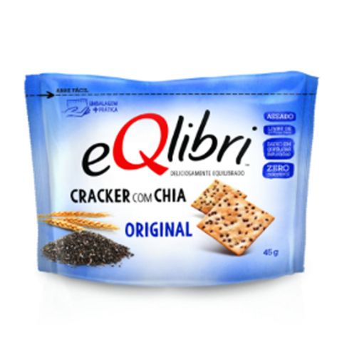 Biscoito Eqlibri Cracker Original C/ Chia 45g - Elma Chips