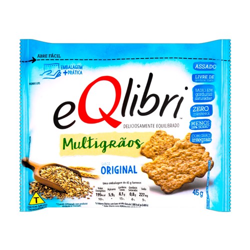 Biscoito EQlibri Multigrãos Sabor Original 45g