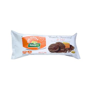 Biscoito Funcional de Mel Kodilar Natural Life com Cobertura de Chocolate Meio Amargo Sem Glúten 140g