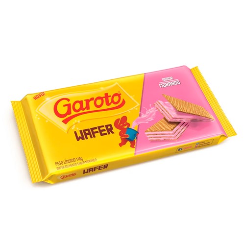 Biscoito Garoto Wafer Sabor Morango 110g