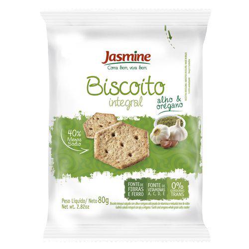 Biscoito Integral ALHO e ORÉGANO - Jasmine - 80g