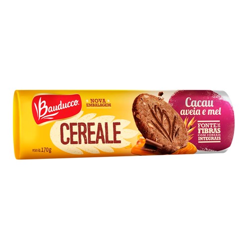 Biscoito Integral Bauducco Cereale Cacau, Aveia e Mel com 170g