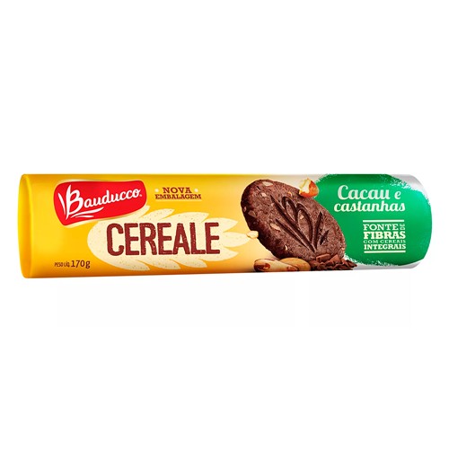 Biscoito Integral Bauducco Cereale Cacau e Castanhas com 170g