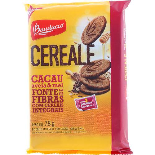 Biscoito Integral Cereale Cacau Aveia e Mel 78g - Bauducco