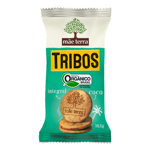 Biscoito Integral e Orgânico Tribos Mãe Terra Sabor Coco 16,5g
