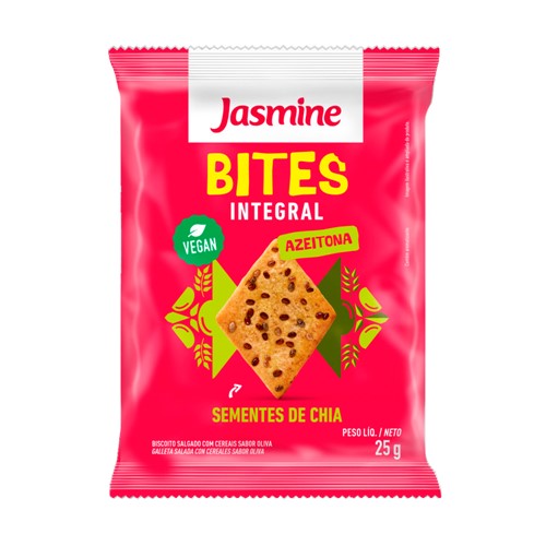 Biscoito Jasmine Bites Integral Sabor Azeitona 25g