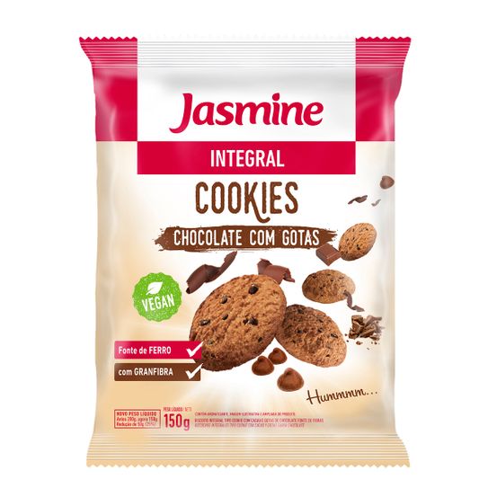 Biscoito Jasmine Integral Mini Cookies Avelã com Gotas de Chocolate 35g