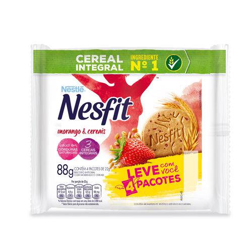 Biscoito Nestit Morango e Cereais 22g C/4 - Nestlé
