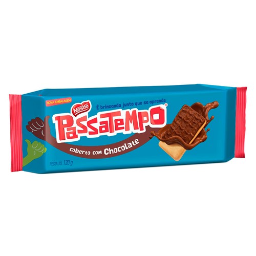 Biscoito Nestlé Passatempo Coberto com Chocolate Rico em Cálcio 120g