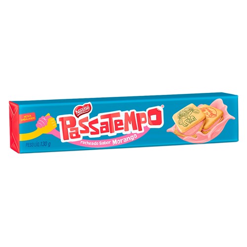 Biscoito Nestlé Passatempo Recheado Morango com 130g