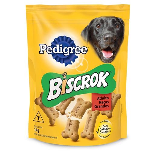 Biscoito Pedigree Biscrok Multi para Cães Adultos de Raças Grandes 1kg