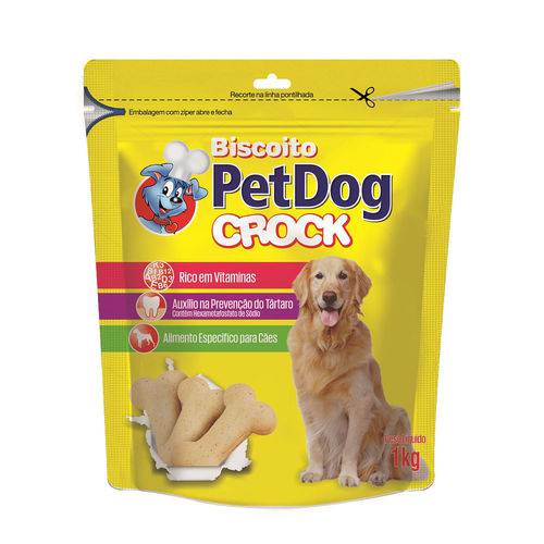 Biscoito Pet Dog Crock Mini para Cães Raças Pequenas - 1kg