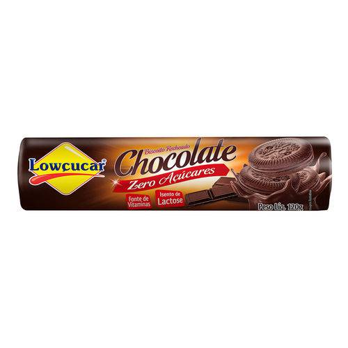 Biscoito Recheado Chocolate Zero Açúcar/Lactose Lowçucar 120g