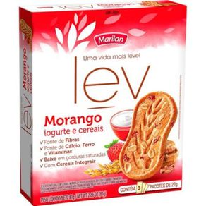 Biscoito Sabor Morango, Iogurte e Cereais LEV Marilan 81g
