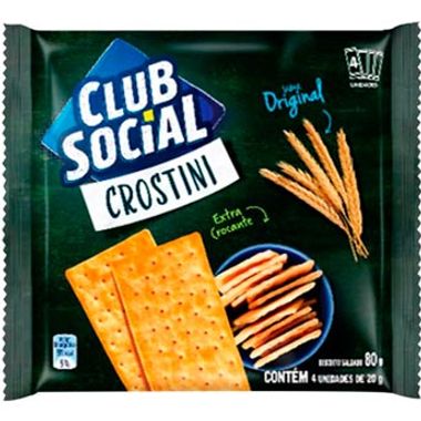 Biscoito Salgado Crostini Original Club Social 80g