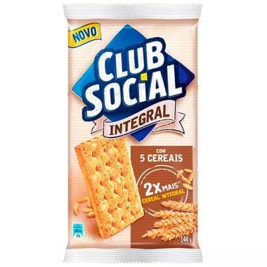 Biscoito Salgado Integral 5 Cereais Club Social 144g