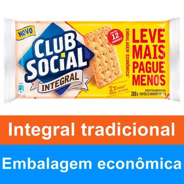 Biscoito Salgado Integral Club Social 288g