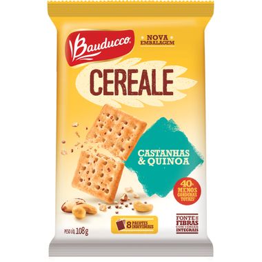 Biscoito Salgado Sabor Castanhas e Quinoa Cereale Bauducco 108g