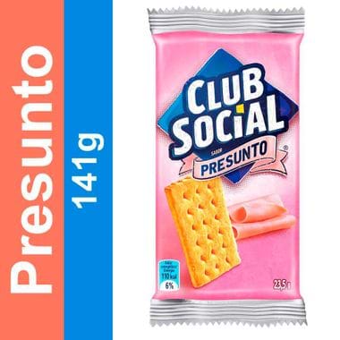 Biscoito Salgado Sabor Presunto Club Social 141g
