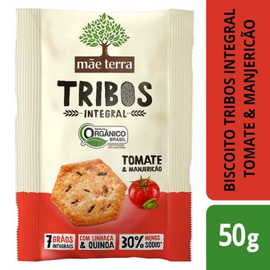 Biscoito Salgado Sabor Tomate e Manjericão Tribos Mãe Terra 50g