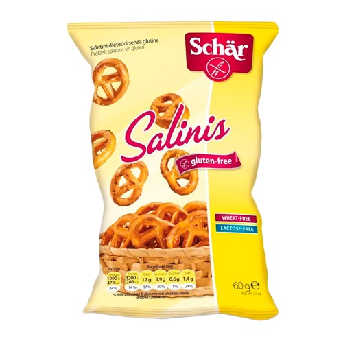 Biscoito Salinis Schär Mini Pretzel Salgado Sem Glúten 60g