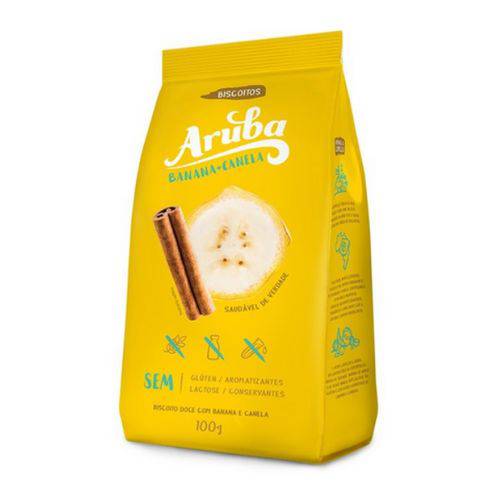 Biscoito Sem Gluten de Banana com Canela - 100g - Aruba