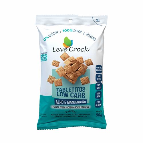 Biscoito Tabletitos Low Carb Alho e Manjericao - Leve Crock - 50g