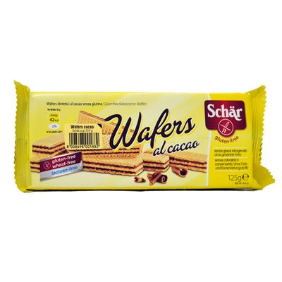 Biscoito Tipo Wafer com Recheio de Cacau S/ Glúten S/ Lactose 125 G - Schar