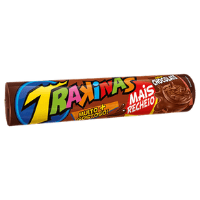 Biscoito Trakinas Mais Recheio Chocolate 143g