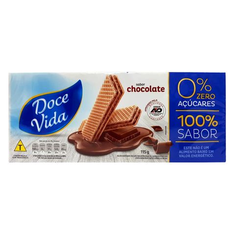 Biscoito Wafer Diet de Chocolate 115g - Doce Vida